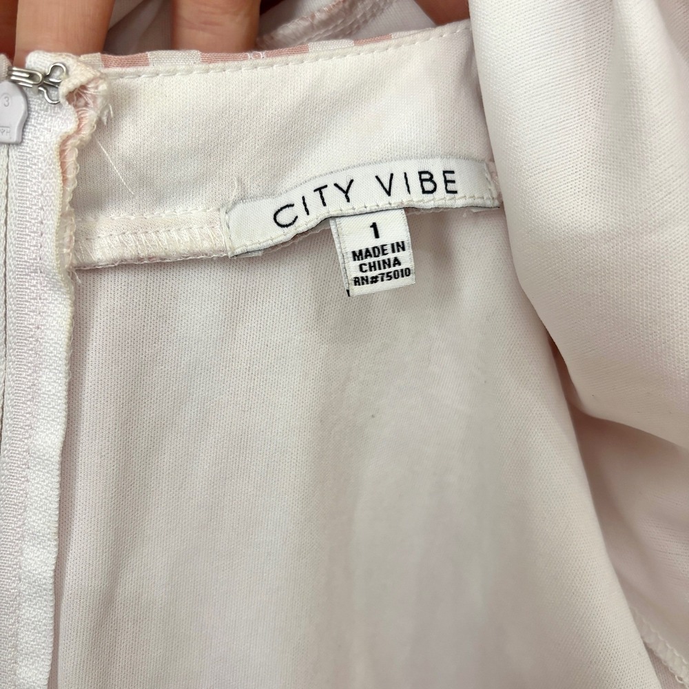City Vibe Pink & White Striped Strappy Short Dress Pockets Open Back Girly - Picture 6 of 10